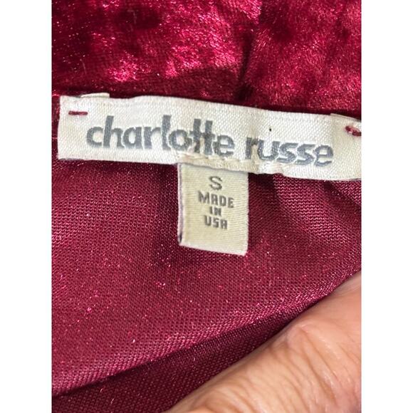 Charlotte Russe red velvet slipdress, vintage Y2K, hoco, date night, sorority - Picture 3 of 4